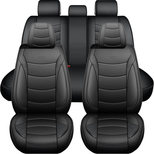 Yotruth Universal Car Seat Covers Full Set | Faux Leather Automotive Seat Covers | Fits Most Cars Yotruth Universal Car Seat Covers Full Set | Faux Leather Automotive Seat Covers | Fits Most Cars - Black / Front Seats - YOTRUTH