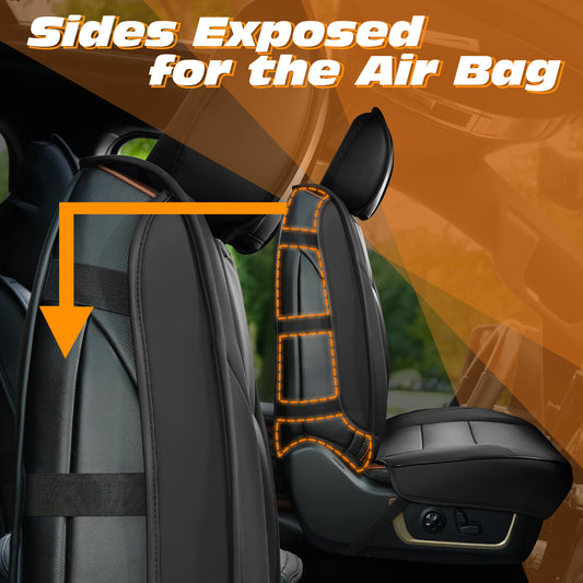 Seat Covers for 2009-2025 Dodge Ram 1500 | Full Set for Truck |Front & Rear, Black
