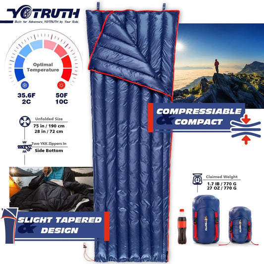 Ultralight 27oz 35°F Summer Down Sleeping Bag Ultralight 27oz 35°F Summer Down Sleeping Bag - Default Title - YOTRUTH