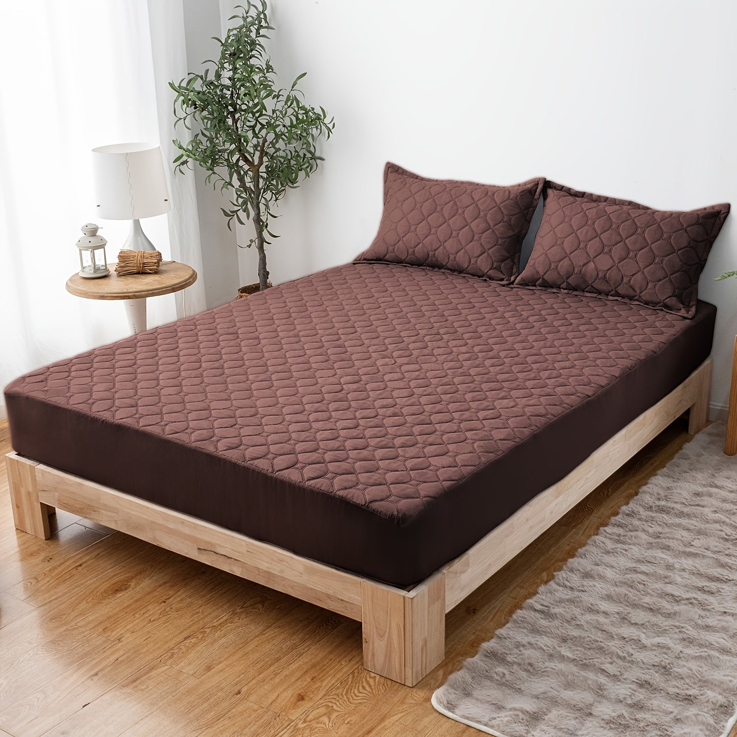 Waterproof Mattress Protector,Machine Washable Fitted Sheet,Anti-slip and Anti-stain Protection,More Sizes Optional,Christmas Home Decor