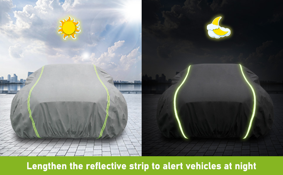 Car Cover Fit Full Size Truck Length Up to 233 Inches, Waterproof All Weather Hail Thickened Full Exterior Car Cover for Automobiles UV Protection & Windproof Vehicle Cover with Anti-Theft Rope, Truck