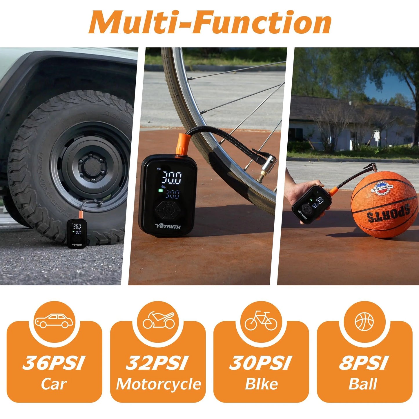 Yotruth 150PSI Portable Tire Inflator Yotruth 150PSI Portable Tire Inflator - Default Title - YOTRUTH