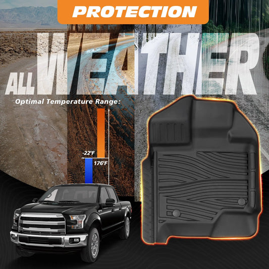 Yotruth Floor Mats for 2015-2024 Ford F150 SuperCrew Cab including 22-24 Lightning w/o Fold Flat Storage Yotruth Floor Mats for 2015-2024 Ford F150 SuperCrew Cab including 22-24 Lightning w/o Fold Flat Storage - Default Title - YOTRUTH