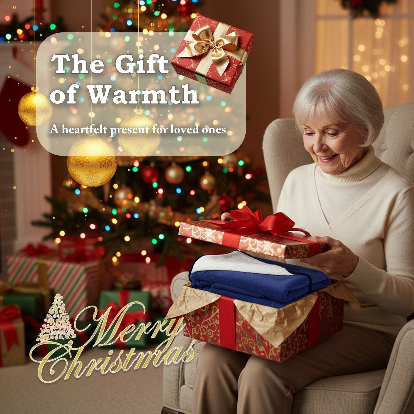 Thick Windproof Warm Blanket for Elderly Wheelchair Winter Thermal & Knee/Elbow Protection, Portable Bedspread for,  All-Season Thermal, Ergonomic Design for Elderly & Mobility.