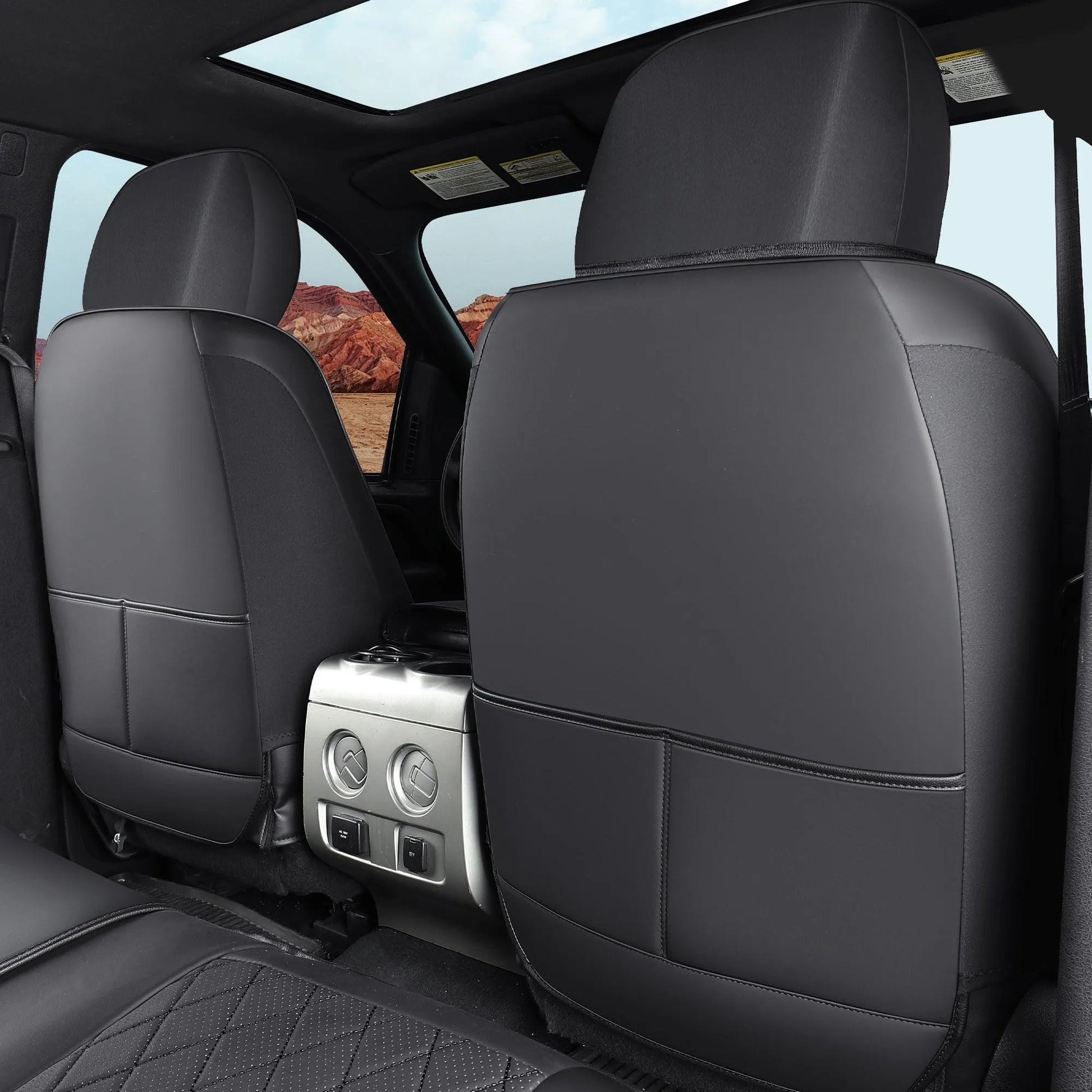 Yotruth Seat Covers for 2015-2024 Ford F150 SuperCrew & 2017-2024 F250/F350/F450 Super Duty Crew Cab Yotruth Seat Covers for 2015-2024 Ford F150 SuperCrew & 2017-2024 F250/F350/F450 Super Duty Crew Cab - Black / Front Seats - YOTRUTH