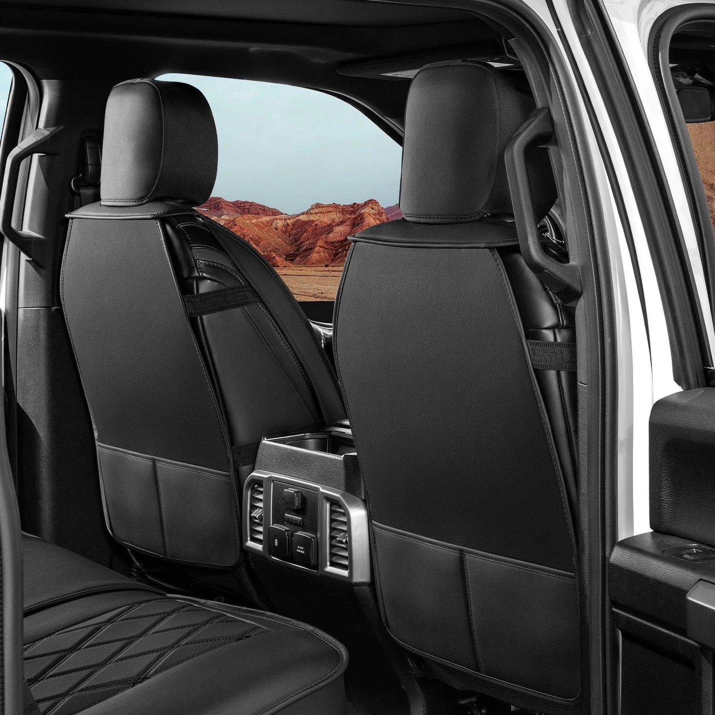 Yotruth Seat Covers for 2009-2025 Ford F150 SuperCrew & 2017-2024 F250/F350/F450 Super Duty Crew Cab with Waterproof Faux Leather - YOTRUTH
