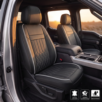 YOTRUTH Luxury Nappa-Feel Seat Cover Set - Waterproof & Airbag Compatible for 5-Seat Cars & SUVs