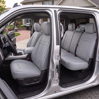 YOTRUTH Luxury Nappa-Feel Seat Cover Set - Waterproof & Airbag Compatible for 5-Seat Cars & SUVs