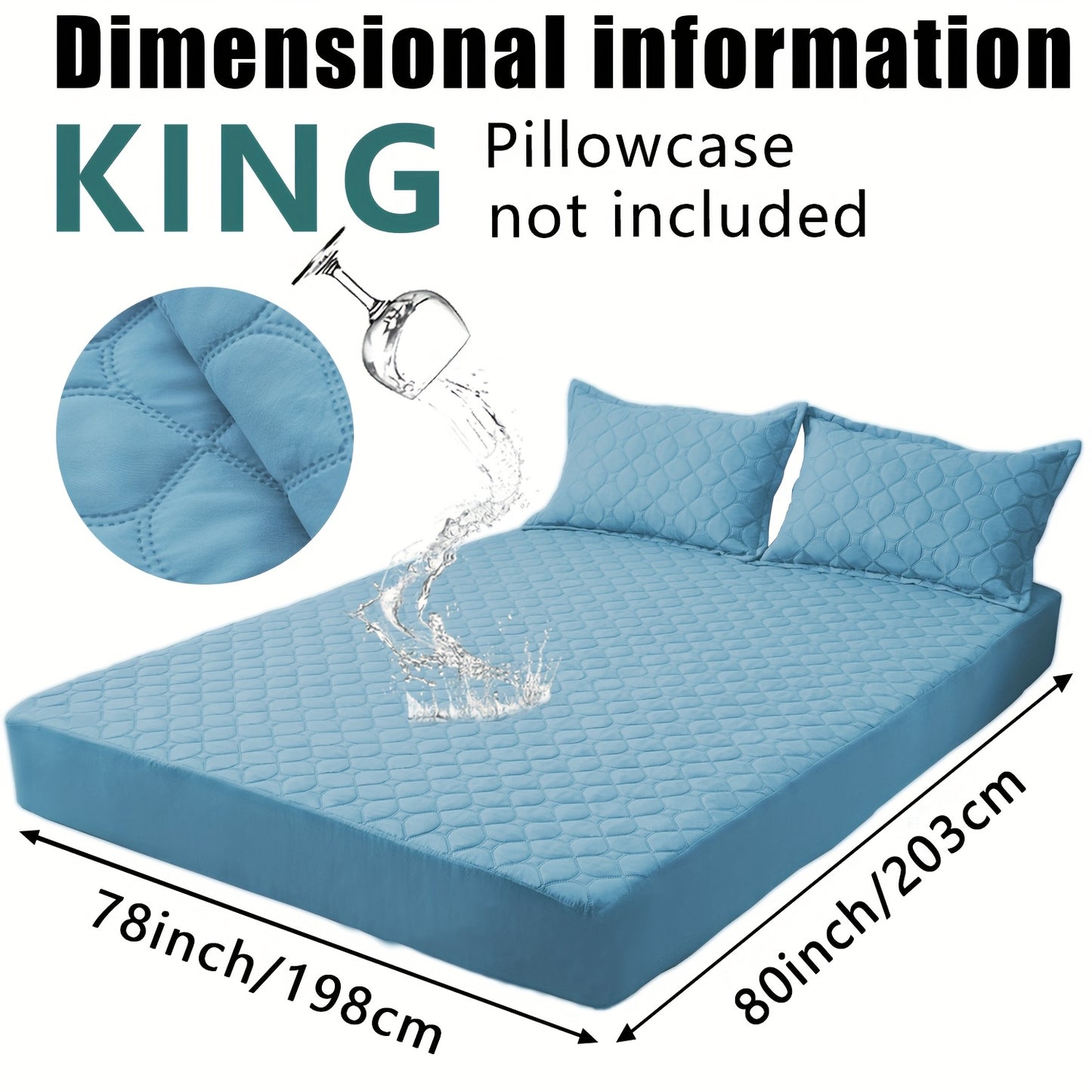 Waterproof Mattress Protector，Machine Washable Fitted Sheet，Anti-slip and Anti-stain Protection，More Sizes Optional，Christmas Home Decor