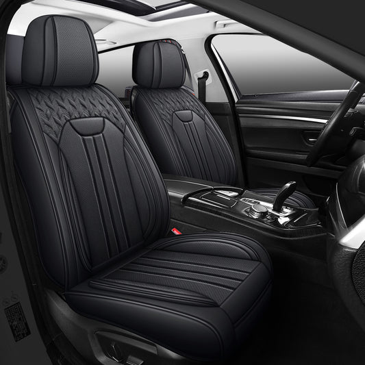 Car Seat Covers - Nappa Faux Leather Waterproof All-Weather Protection, Full Surrounded Cushion Protector with Soft Foam Padding, Precise Fit for Cars, Trucks, Sedans & SUV, Durable Automotive Interior Accessories TZ01