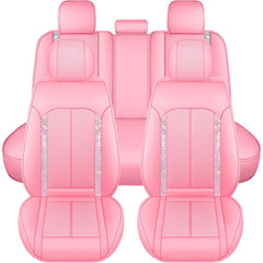 Fundas de asiento de coche Yotruth Bling | Bonitas fundas de asiento de piel sintética para mujer | Ajuste universal para la mayoría de los coches