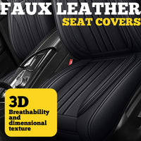 YOTRUTH Universal Car Seat Covers | Nappa Leather, Black & Gray