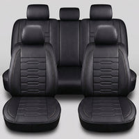 YOTRUTH Luxury Faux Leather Car Seat Covers Full Set, Universal Fit for Toyota Camry Corolla Honda Civic, Breathable Spill-Proof Cushion with Airbag Compatibility