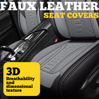 YOTRUTH Universal Car Seat Covers | Faux Leather, Two-Tone 2/5-Seat