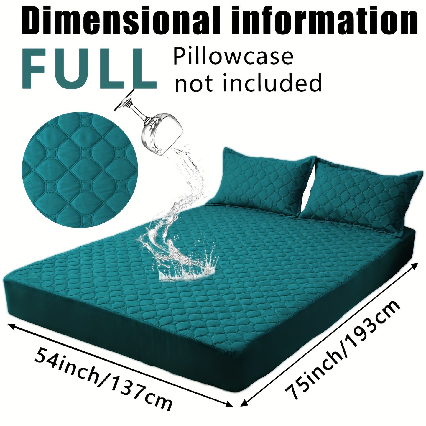 Waterproof Mattress Protector，Machine Washable Fitted Sheet，Anti-slip and Anti-stain Protection，More Sizes Optional，Christmas Home Decor