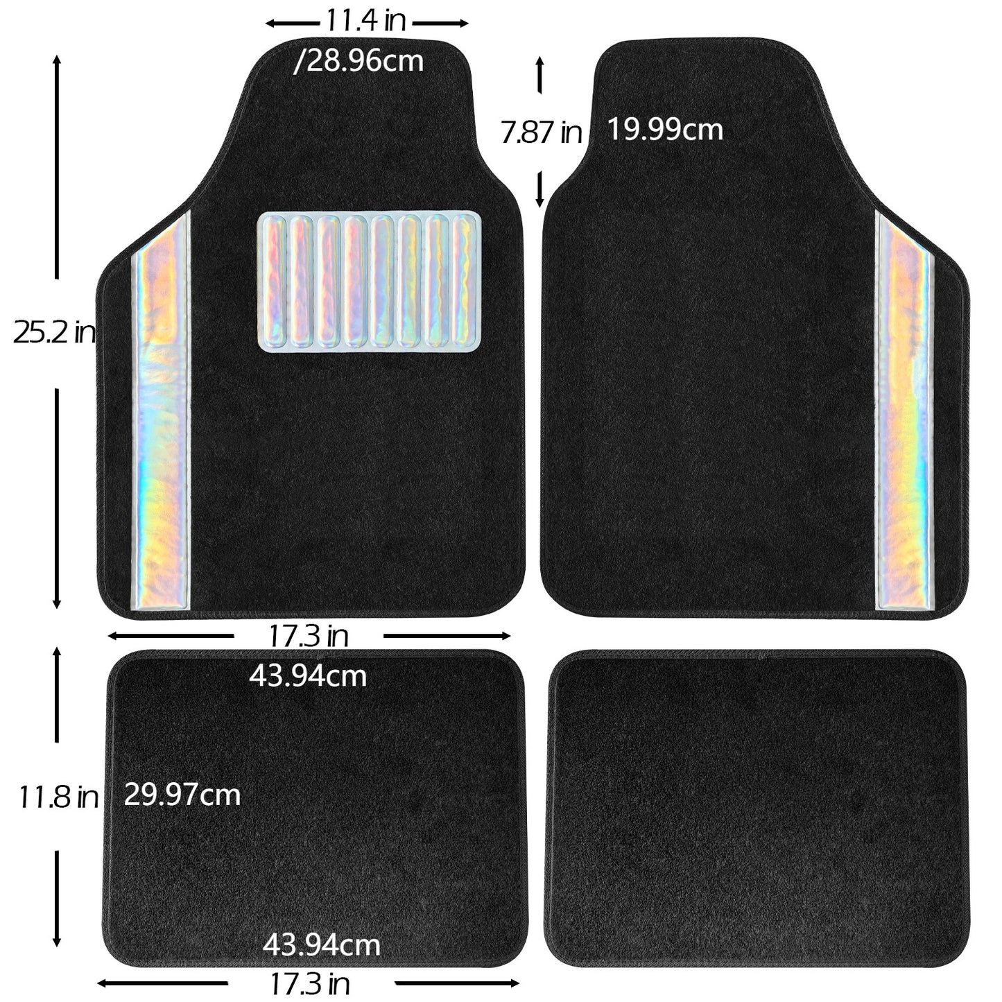 Universal Auto Floor Mats 4PCS Set, Durable Waterproof Non-Slip All-Weather Car Mats, Heavy-Duty Interior Foot Pads for Cars, SUVs & Trucks