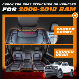 Yotruth Seat Covers for 2009-2025 Dodge Ram 1500 2500 3500 Crew Cab | Truck Seat Covers Full Set Dodge Ram Accessories, Black Yotruth Seat Covers for 2009-2025 Dodge Ram 1500 2500 3500 Crew Cab | Truck Seat Covers Full Set Dodge Ram Accessories, Black - Ram (09-18) - Curved Front + Curved Rear - YOTRUTH
