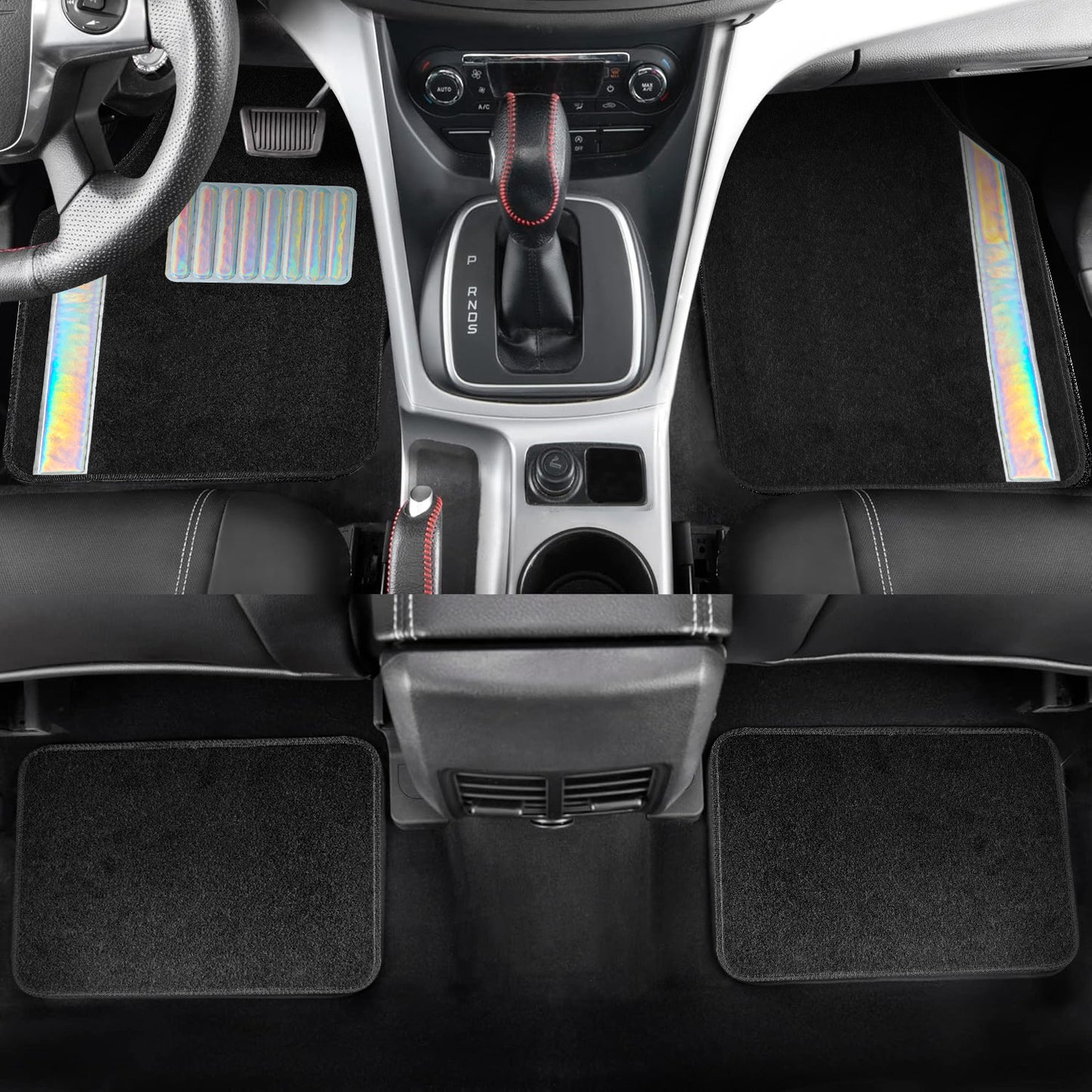 Universal Auto Floor Mats 4PCS Set, Durable Waterproof Non-Slip All-Weather Car Mats, Heavy-Duty Interior Foot Pads for Cars, SUVs & Trucks
