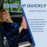 New Flannel Car Heated Blanket | 3 Heat Settings & Timer, 12V Electric, Soft Washable Throw for Winter Travel, Universal Fit for Most Vehicles, Without Battery
