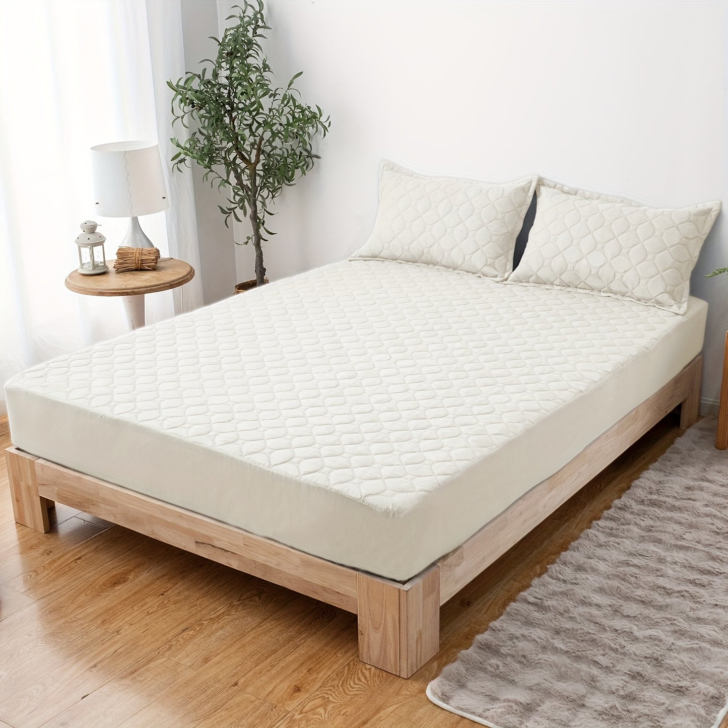 Waterproof Mattress Protector，Machine Washable Fitted Sheet，Anti-slip and Anti-stain Protection，More Sizes Optional，Christmas Home Decor