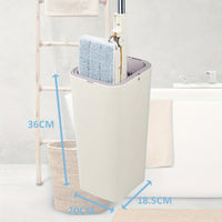 No-Bend Mop Bucket Set with 360° Rotating Spinning Drain System & Double-Sided Mop - Heavy-Duty Plastic / with 2 Washable Microfiber Cloths for Bathroom,, Floors - Hands-Free Mopping System for Use