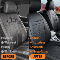 YOTRUTH Luxury Faux Leather Car Seat Covers Full Set, Universal Fit for Toyota Camry Corolla Honda Civic, Breathable Spill-Proof Cushion with Airbag Compatibility