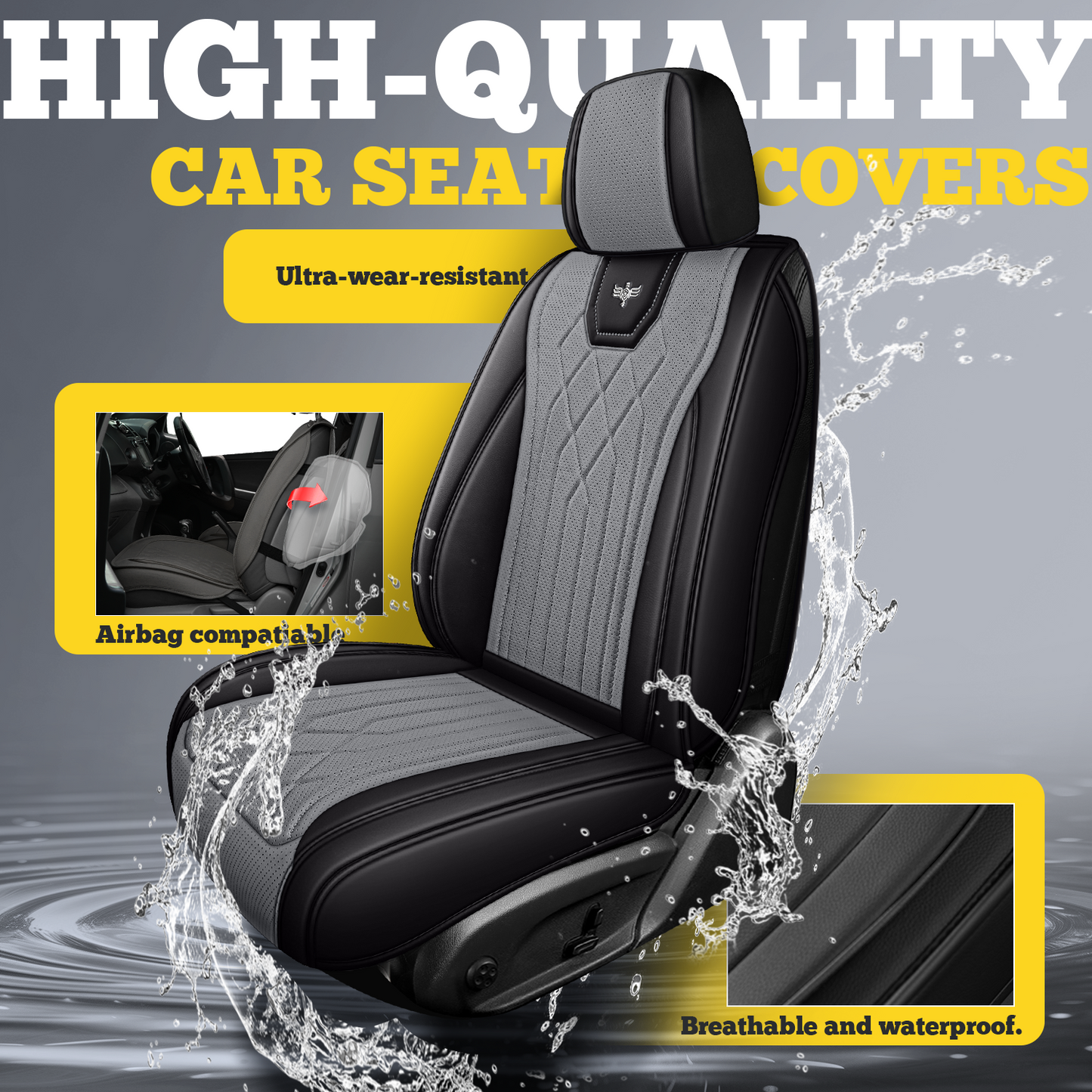 2&5-Seat Car Seat Covers, Full Coverage All-Season Car Seat Cushions, Auto Accessories, Vehicle Interior Upgrade, Stylish Car Covers, Soft Cushioning, Easytoclean Material, Longdistance Drivers TZ03