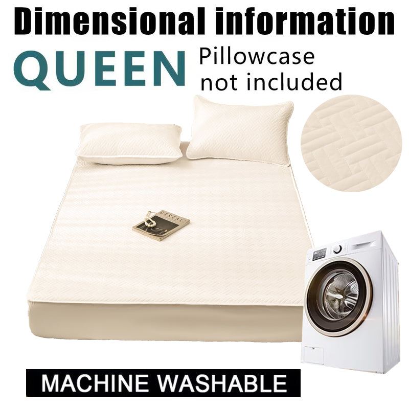 Soft Quilted Mattress Cover, Breathable Mixed Filling Thickened Pad, Without Pillowcase, Bedroom Essentials, Decorative Pad, Elegant Mattress Cover, High-Quality Stitching, Breathable Fabric, Plush Bedding, Fitted Mattress, Allergy Patients