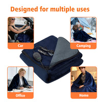 New Flannel Car Heated Blanket | 3 Heat Settings & Timer, 12V Electric, Soft Washable Throw for Winter Travel, Universal Fit for Most Vehicles, Without Battery