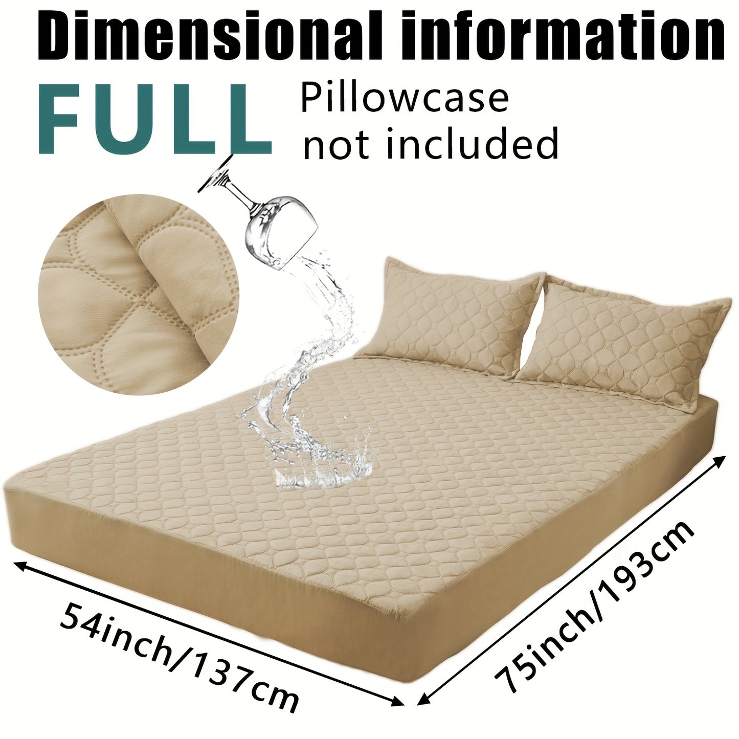 Waterproof Mattress Protector，Machine Washable Fitted Sheet，Anti-slip and Anti-stain Protection，More Sizes Optional，Christmas Home Decor