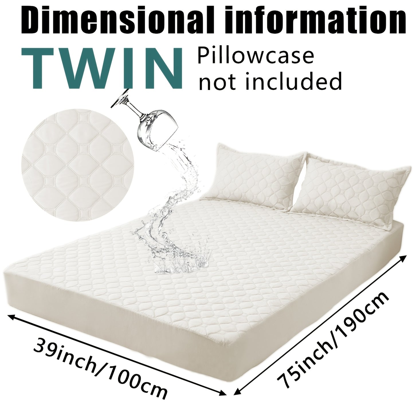 Waterproof Mattress Protector，Machine Washable Fitted Sheet，Anti-slip and Anti-stain Protection，More Sizes Optional，Christmas Home Decor