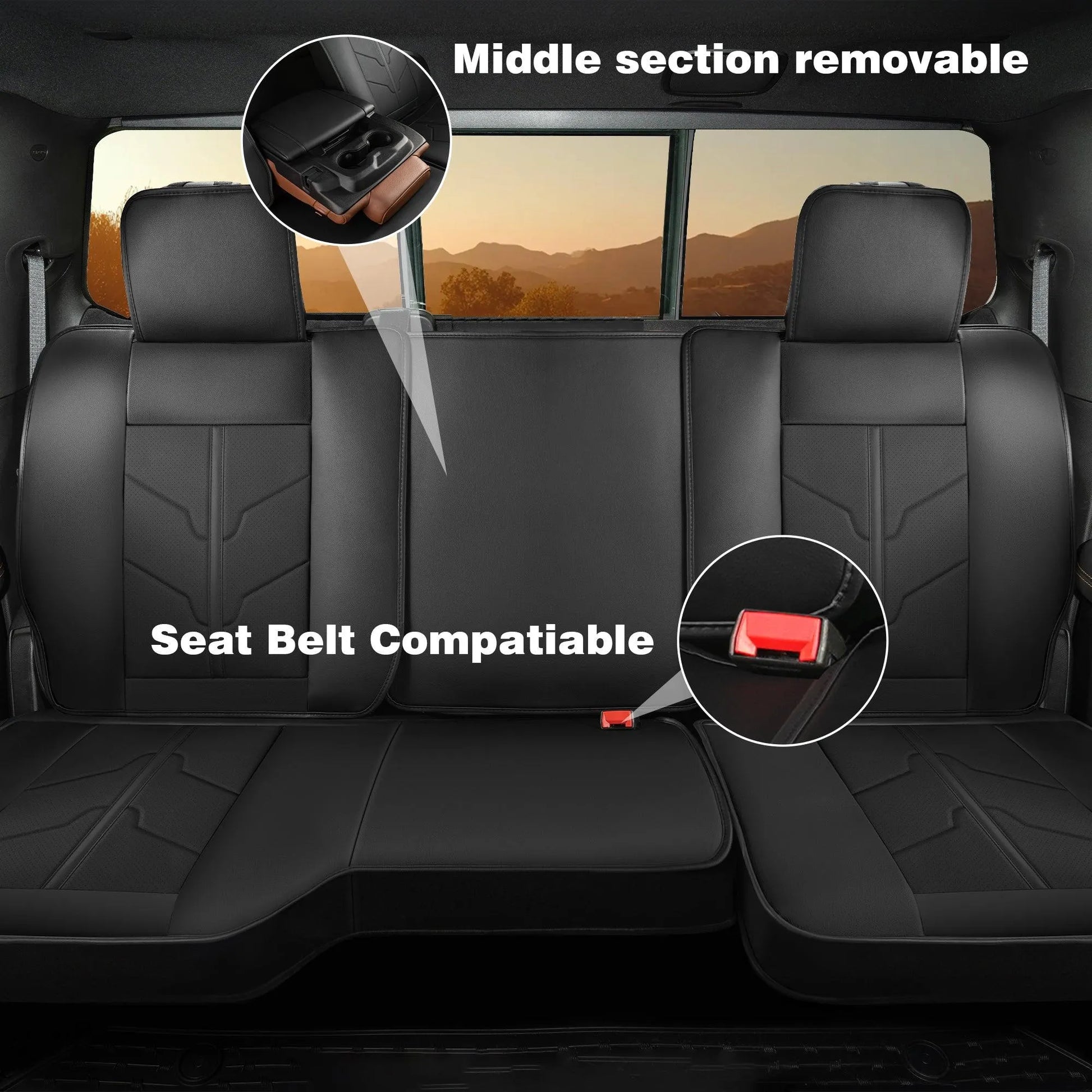 Yotruth Seat Covers for 2009-2025 Dodge Ram 1500 2500 3500 Crew & Quad Cab Yotruth Seat Covers for 2009-2025 Dodge Ram 1500 2500 3500 Crew & Quad Cab - Curved Back Seat / Black - YOTRUTH