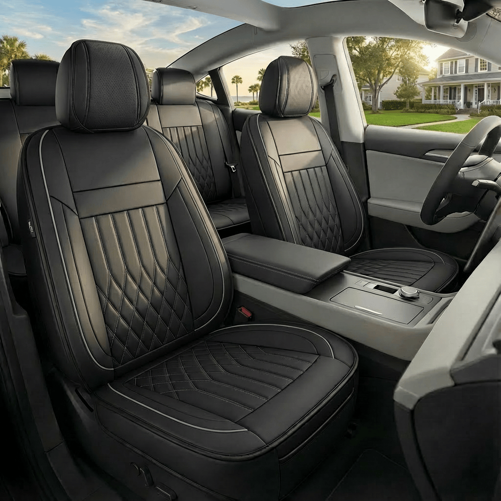 Premium Napa Fabric Waterproof Seat Covers - Year-Round Comfort for Honda, Toyota, and More. Ideal for Sedans and SUVs with Full Protection and Stylish Design for Road Adventures