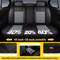 YOTRUTH Universal Car Seat Covers | Faux Leather, Two-Tone 2/5-Seat