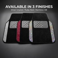 YOTRUTH Crystal Rhinestone Car Floor Mats (4 Pcs) - Luxury Bling Universal Auto Carpets for Women