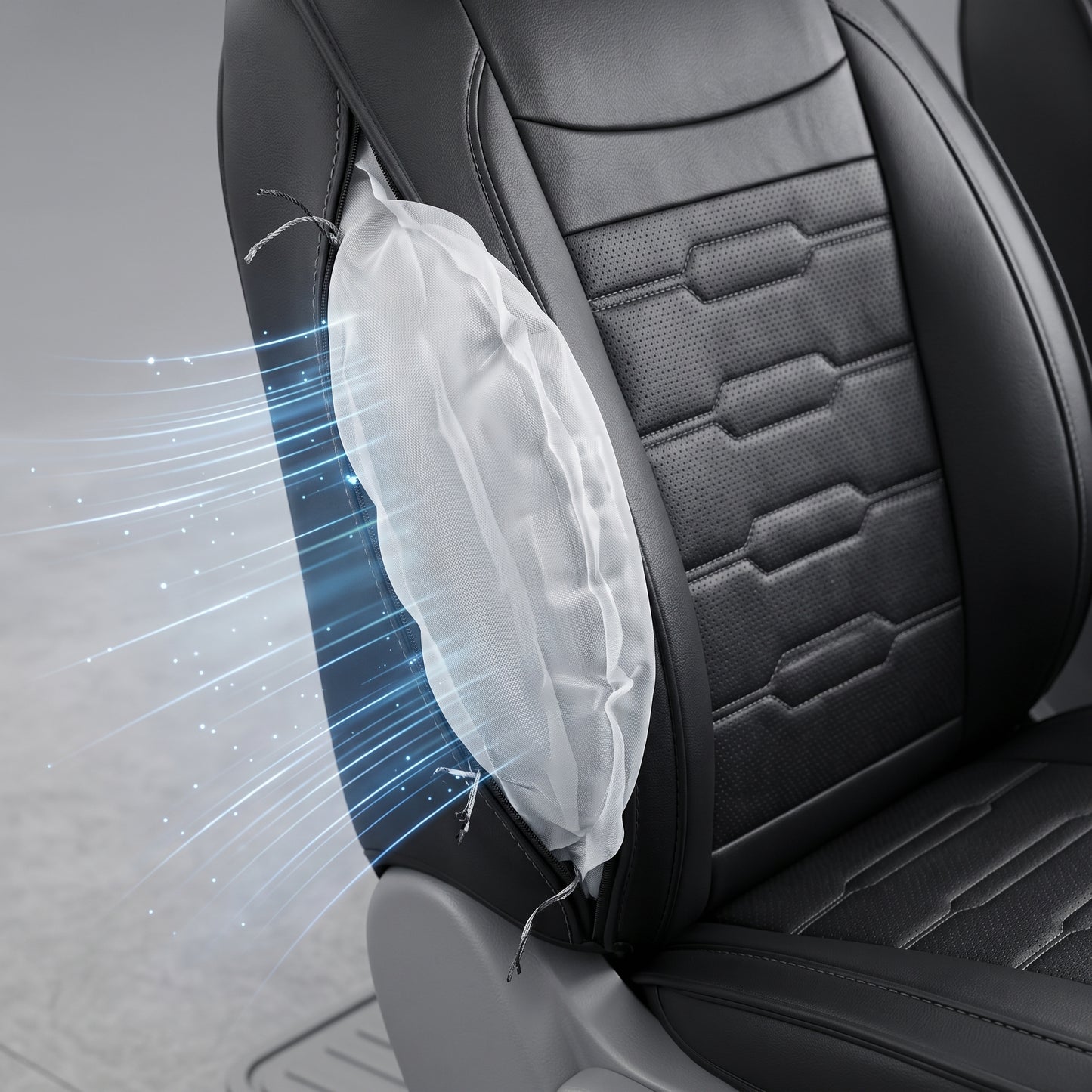 YOTRUTH Luxury Faux Leather Car Seat Covers Full Set, Universal Fit for Toyota Camry Corolla Honda Civic, Breathable Spill-Proof Cushion with Airbag Compatibility