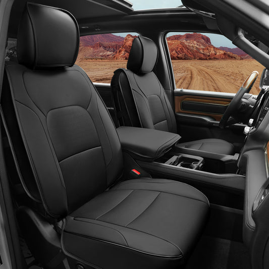 Seat Covers for 2009-2025 Dodge Ram 1500 | Full Set for Truck |Front & Rear, Black