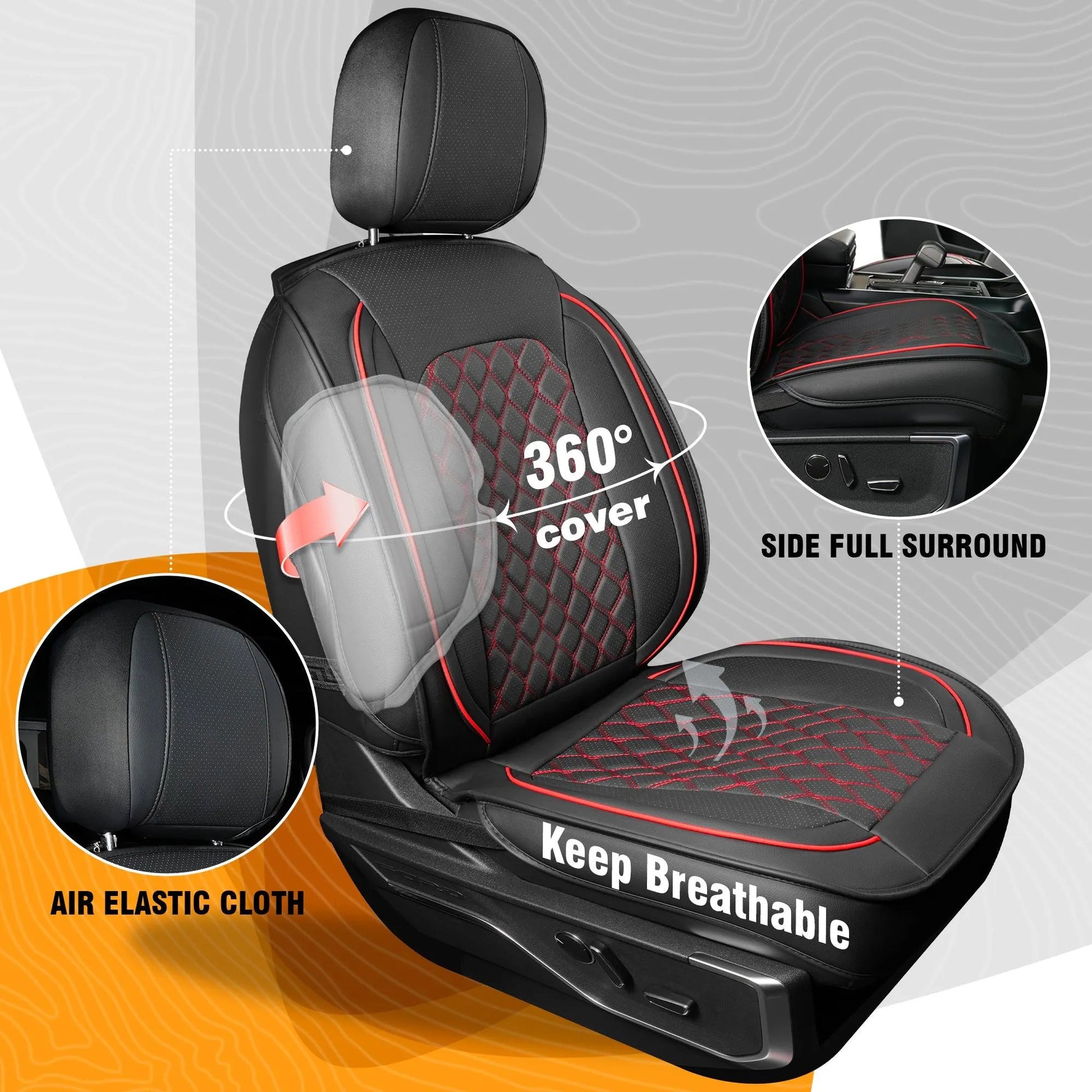 Ford F150 Seat Covers Custom Fit for 2009 to 2025 Ford F150 Seat Covers Custom Fit for 2009 to 2025 - Black / 2 PCS Front Seat - YOTRUTH