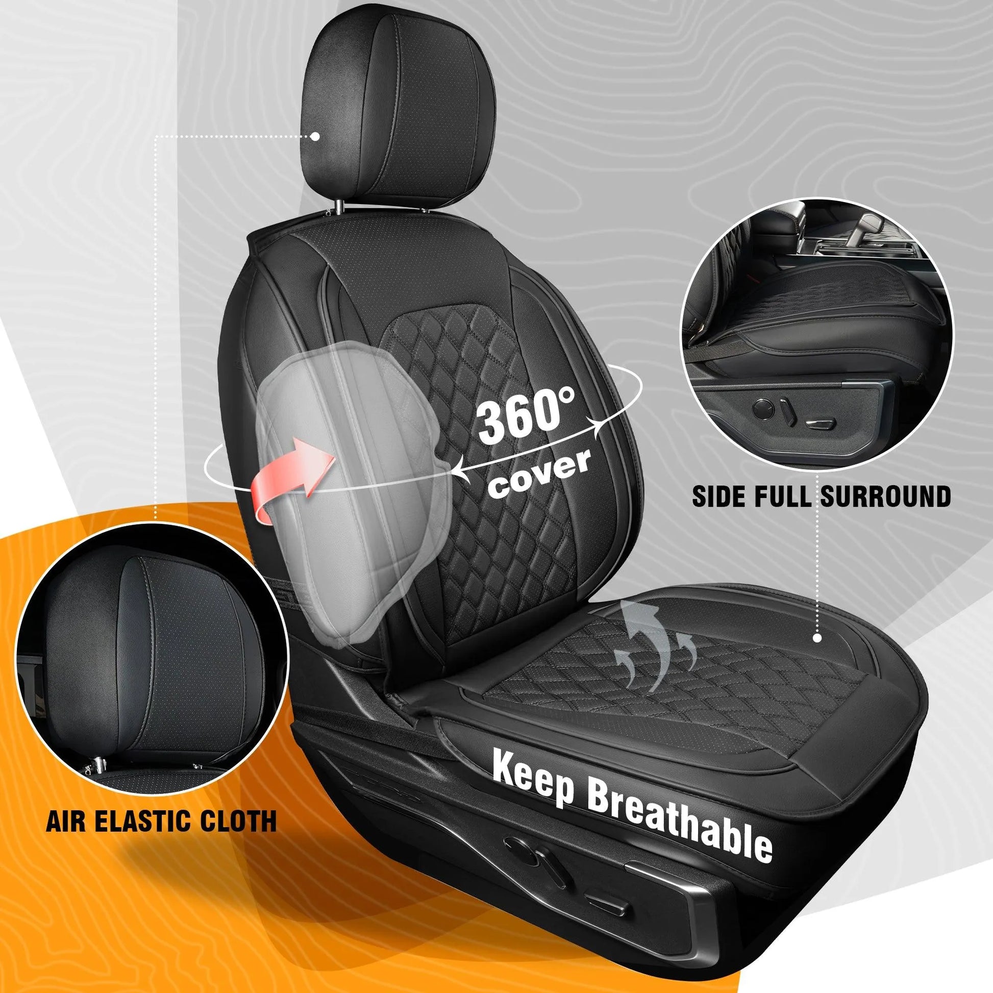 Ford F150 Seat Covers Custom Fit for 2009 to 2025 Ford F150 Seat Covers Custom Fit for 2009 to 2025 - Black / 2 PCS Front Seat - YOTRUTH