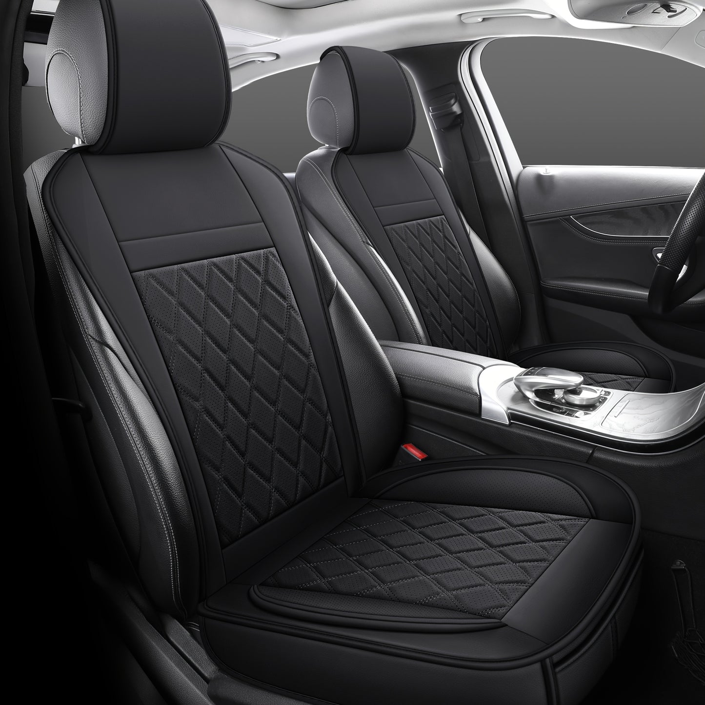 YOTRUTH Universal Front Seat Covers | Faux Leather, High-Back Bucket