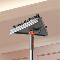 Rotating Triangle Household Mop| Suitable for Wet and Dry Use, Comes with 6 Mop Cloths| Easy to Clean Floors, Ceilings, Walls, and Glass, Cleaning Supplies and Tools Extendable to 5 Sections - No Bending, No Climbing Walls Needed