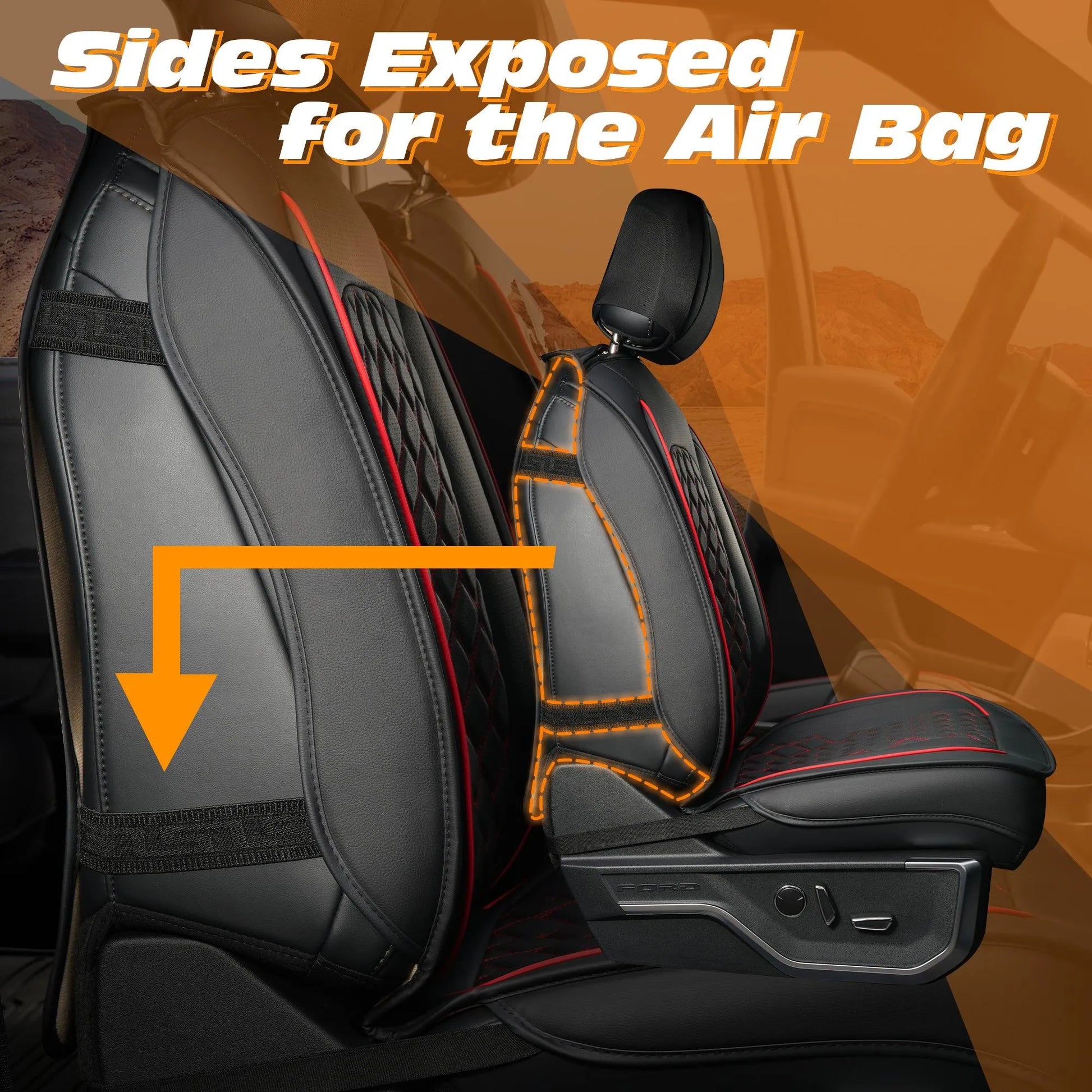 Ford F150 Seat Covers Custom Fit for 2009 to 2025 Ford F150 Seat Covers Custom Fit for 2009 to 2025 - Black / 2 PCS Front Seat - YOTRUTH