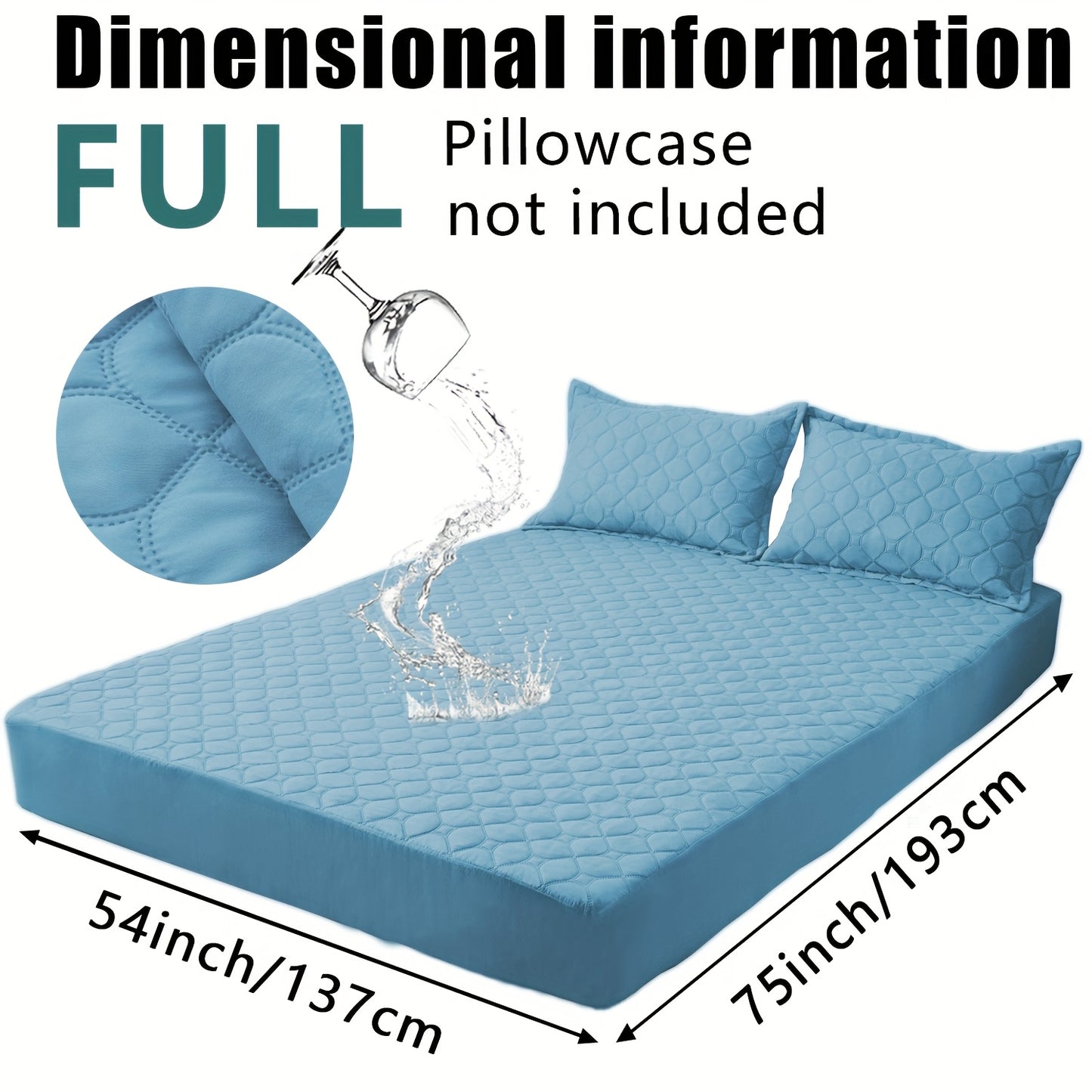 Waterproof Mattress Protector，Machine Washable Fitted Sheet，Anti-slip and Anti-stain Protection，More Sizes Optional，Christmas Home Decor