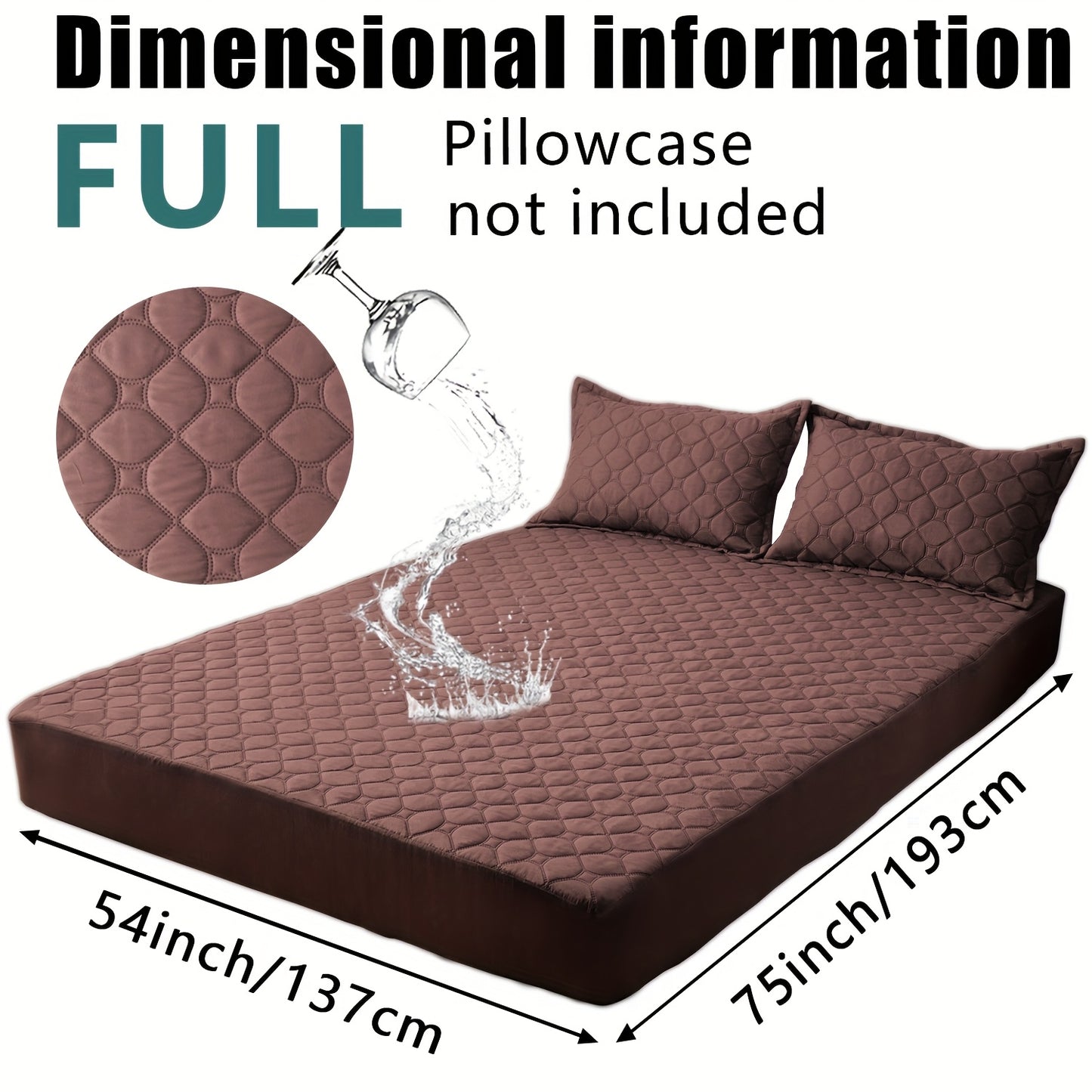 Waterproof Mattress Protector，Machine Washable Fitted Sheet，Anti-slip and Anti-stain Protection，More Sizes Optional，Christmas Home Decor