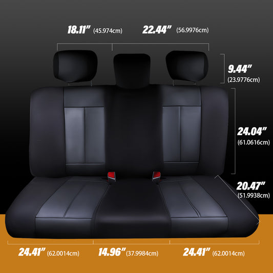 Luxury Rear Bench Car Seat Cover, Waterproof Anti-Slip Back Seat Protector, Split Bench 40/60 60/40 Compatible, Universal Fit for Cars, SUVs & Pickup Trucks