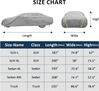 Car Cover Fit Full Size Truck Length Up to 233 Inches, Waterproof All Weather Hail Thickened Full Exterior Car Cover for Automobiles UV Protection & Windproof Vehicle Cover with Anti-Theft Rope, Truck