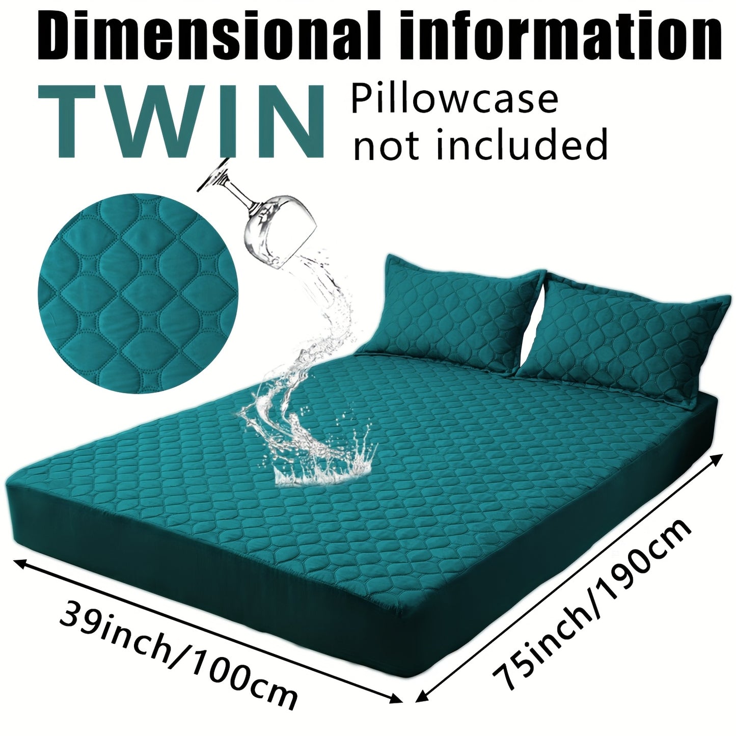 Waterproof Mattress Protector，Machine Washable Fitted Sheet，Anti-slip and Anti-stain Protection，More Sizes Optional，Christmas Home Decor