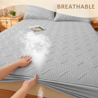 Soft Quilted Mattress Cover, Breathable Mixed Filling Thickened Pad, Without Pillowcase, Bedroom Essentials, Decorative Pad, Elegant Mattress Cover, High-Quality Stitching, Breathable Fabric, Plush Bedding, Fitted Mattress, Allergy Patients