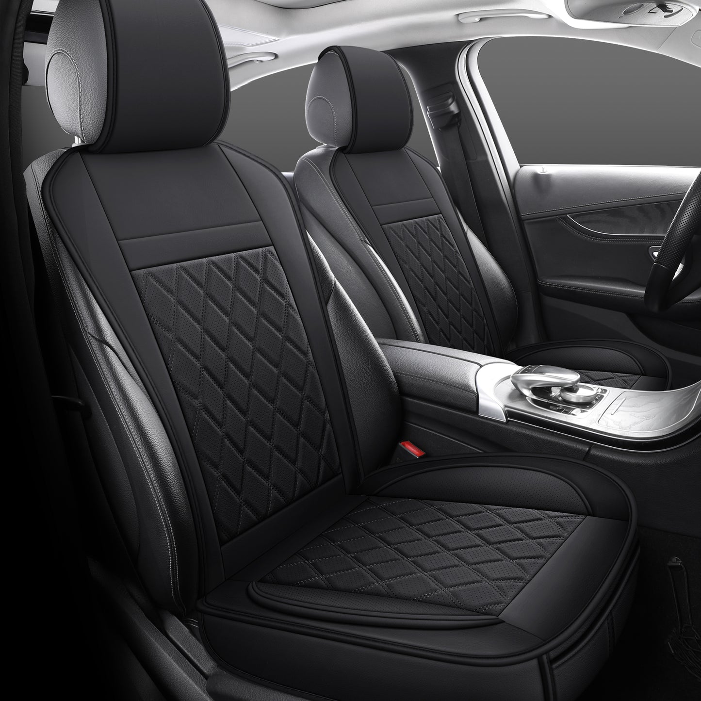 YOTRUTH Universal Front Seat Covers | Faux Leather, High-Back Bucket