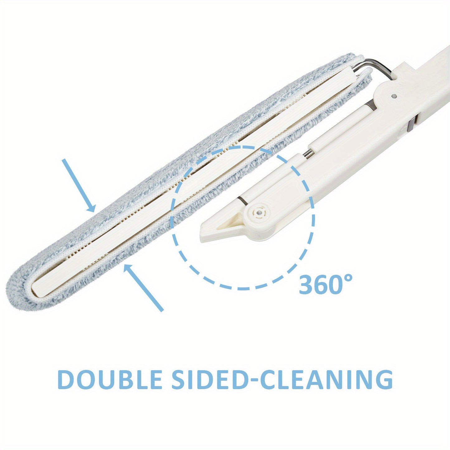 No-Bend Mop Bucket Set with 360° Rotating Spinning Drain System & Double-Sided Mop - Heavy-Duty Plastic / with 2 Washable Microfiber Cloths for Bathroom,, Floors - Hands-Free Mopping System for Use